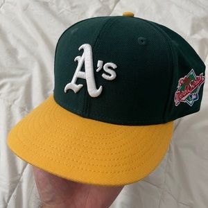 New Era Oakland Athletics Fitted Hat with 1989 WS side patch - Size 7 1/2 (Used)